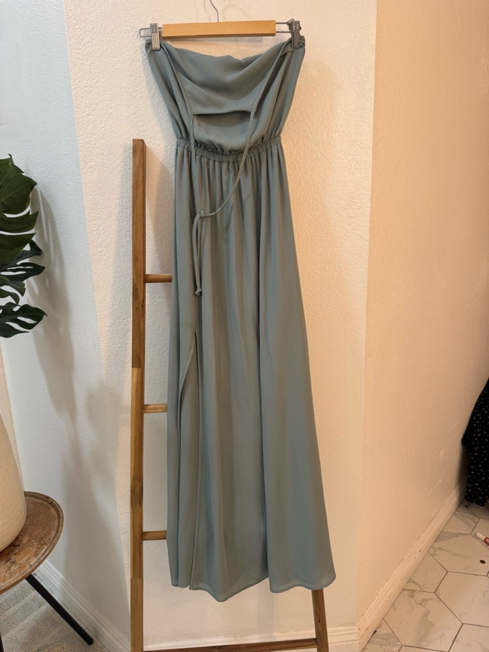Show Me Your MuMu Strapless Sage Maxi Dress with Cowl Neck